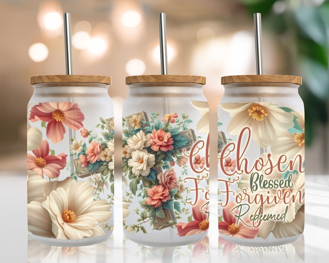 Chosen, Blessed, Forgiven, Redeemed - UVDTF Wrap for cups/hard surfaces sticker