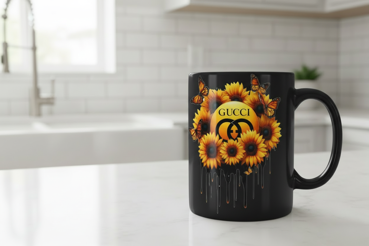 Gucci Yellow Flowers - UVDTF Decal for cups/hard surfaces sticker