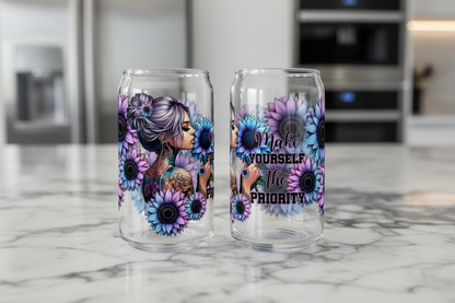 Make Yourself the Priority Sunflowers - UVDTF Wrap for cups/hard surfaces sticker
