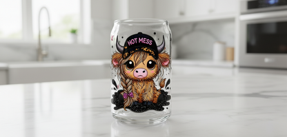 Hot Mess Cow - UVDTF Wrap for cups/hard surfaces sticker