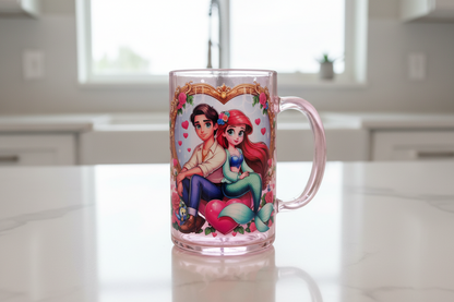 Ariel & her Prince Heart - UVDTF wrap for cups/hard surfaces sticker