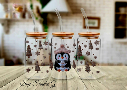 Embroidered Penguin - UVDTF Wrap for cups/hard surfaces sticker