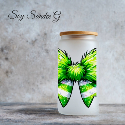 Green & White Fluffy Bow -  UVDTF Decal for cups/hard surfaces sticker