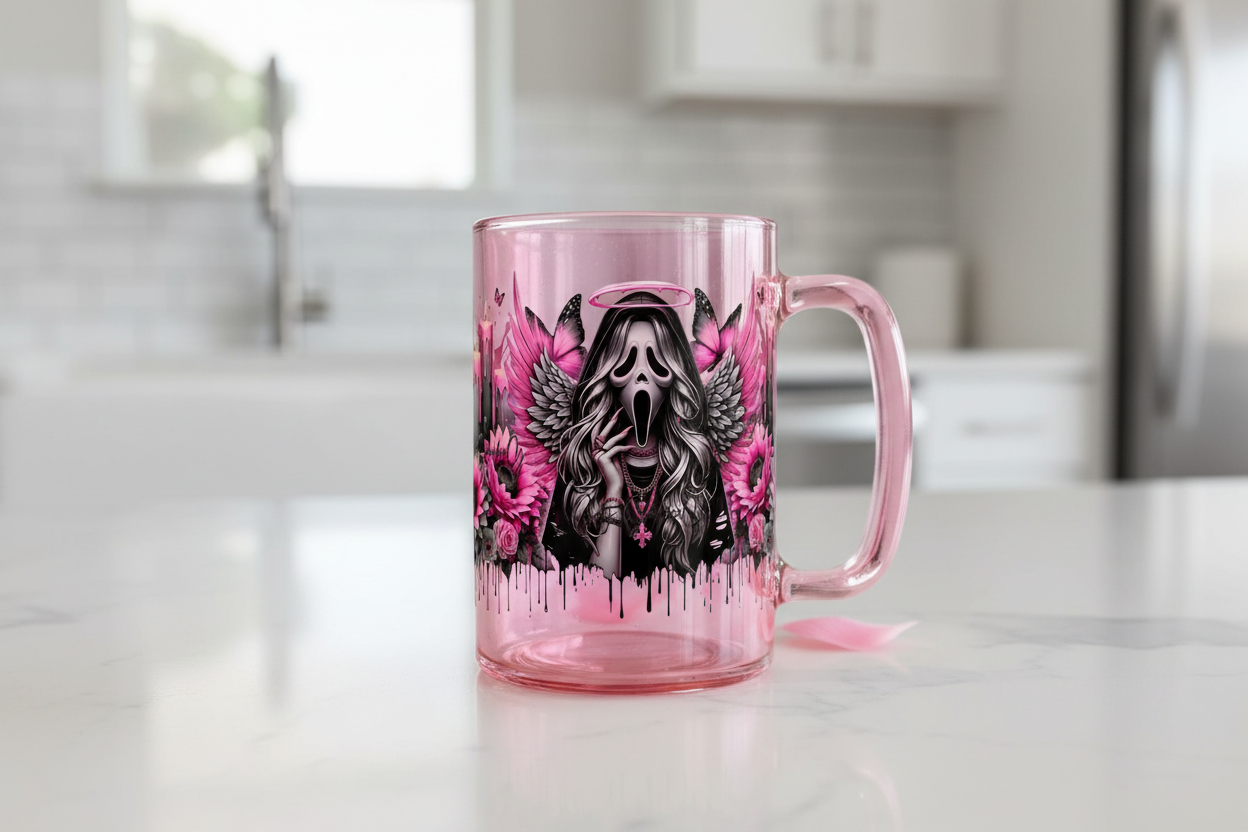 Pink Ghostface - UVDTF Wrap for cups/hard surfaces sticker