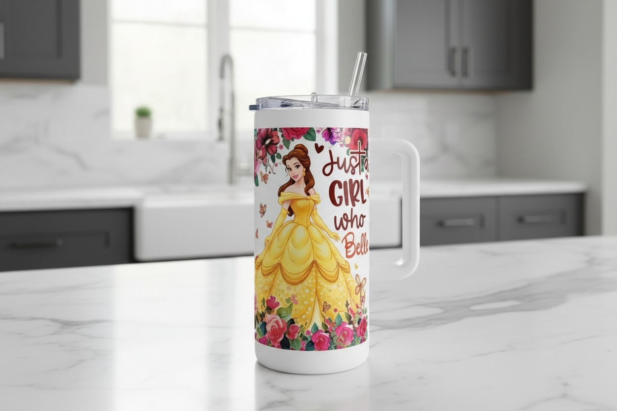 Just a Girl who Loves Belle - UVDTF Wrap for cups/hard surfaces sticker