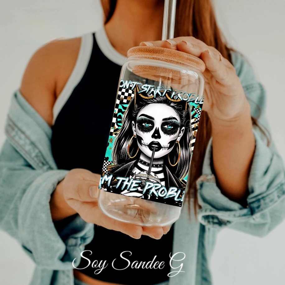 I Don't Start Problems Skully - UVDTF Decal for cups/hard surfaces sticker