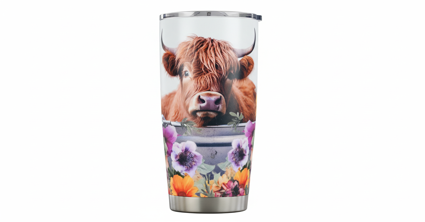 Highland Cow #9 - UVDTF Wrap for cups/hard surfaces sticker