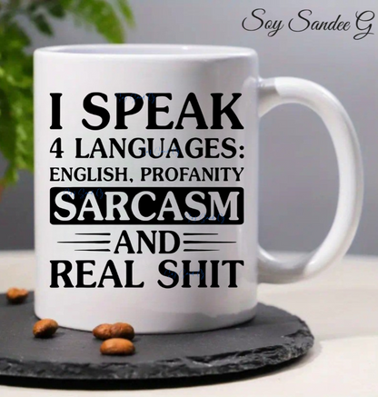 I Speak 4 Languages - UVDTF Decal for cups/hard surfaces sticker