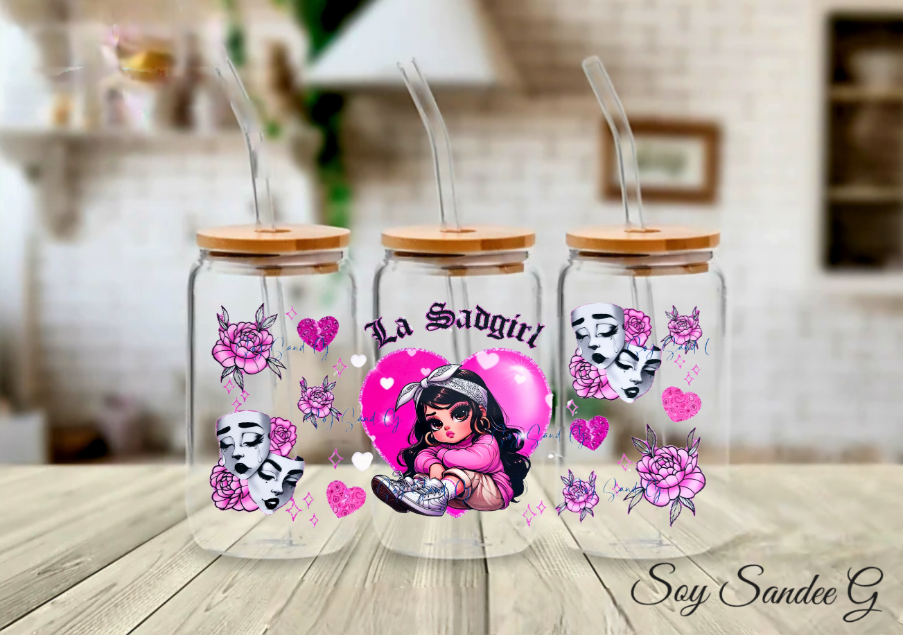 La Sadgirl Pink UVDTF Wrap for cups/hard surfaces sticker