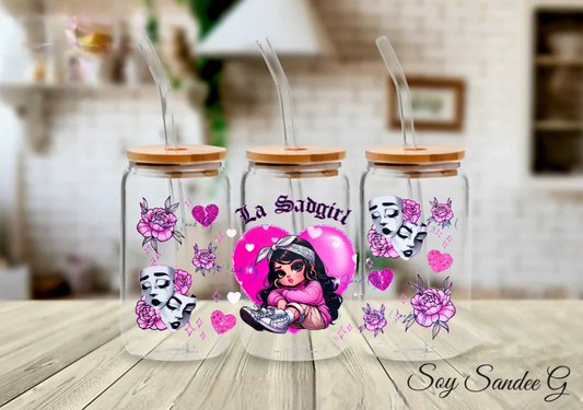 La Sadgirl Pink UVDTF Wrap for cups/hard surfaces sticker