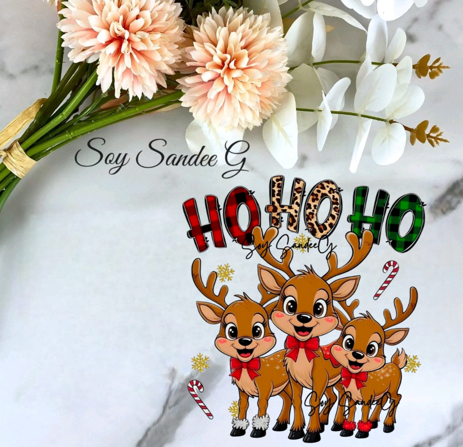 Ho Ho Ho Reindeers - UVDTF Decal for cups/hard surfaces sticker