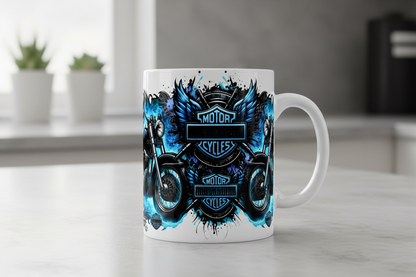 Blue Motorcycles - UVDTF Wrap for cups/hard surfaces sticker