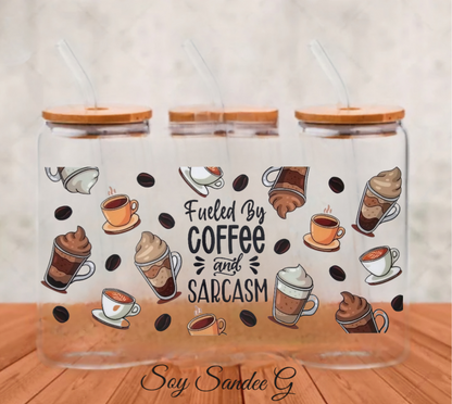 Impulsado por el café y el sarcasmo UVDTF