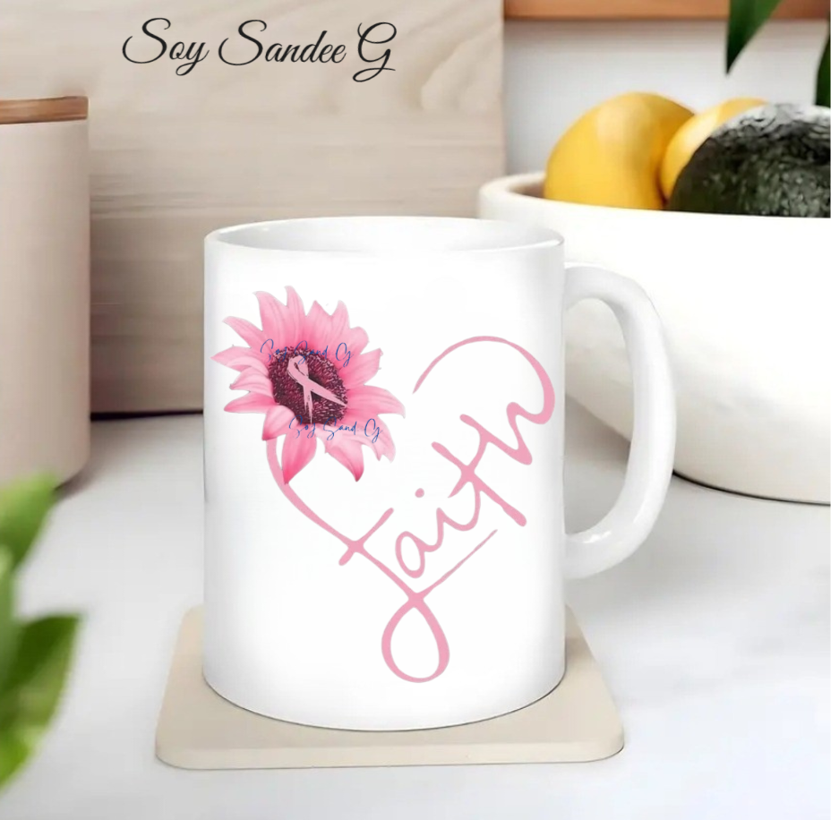 Calcomanía UVDTF de girasol con fe rosa