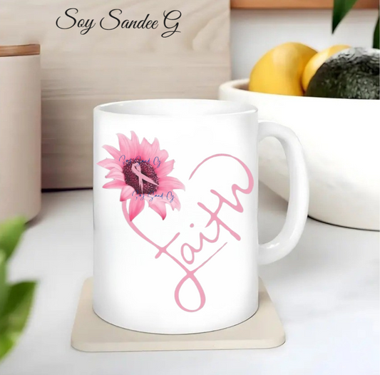 Calcomanía UVDTF de girasol con fe rosa