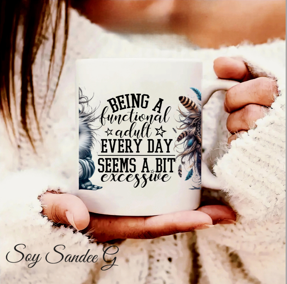 Being a Functional Adult Owls - UVDTF Wrap for cups/hard surfaces sticker