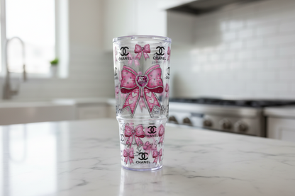Pink Chanel Bow - UVDTF Wrap for cups/hard surfaces sticker