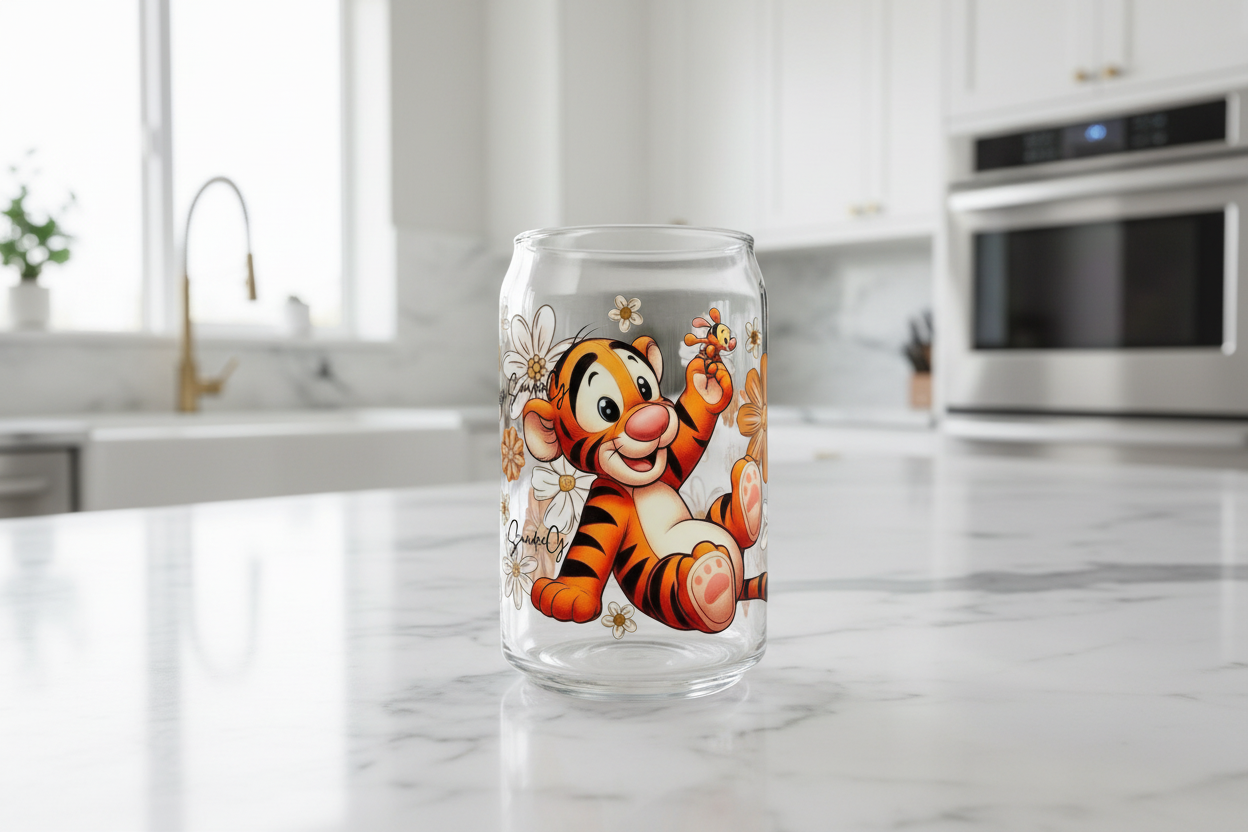 Flowered Tiger - UVDTF Wrap for cups/hard surfaces sticker