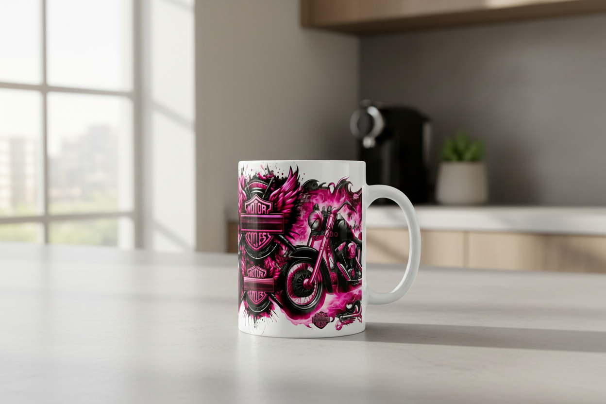 Pink Motorcycles - UVDTF Wrap for cups/hard surfaces sticker