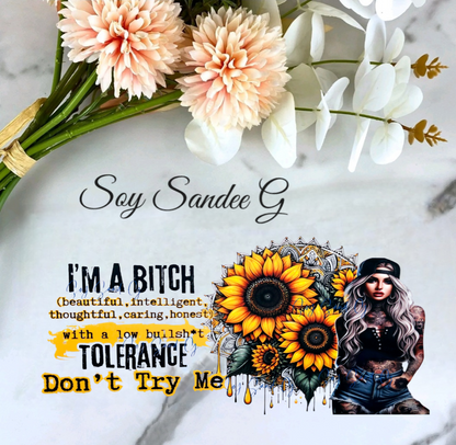 I'm a Bitch (Yellow) - UVDTF Wrap for cups/hard surfaces sticker