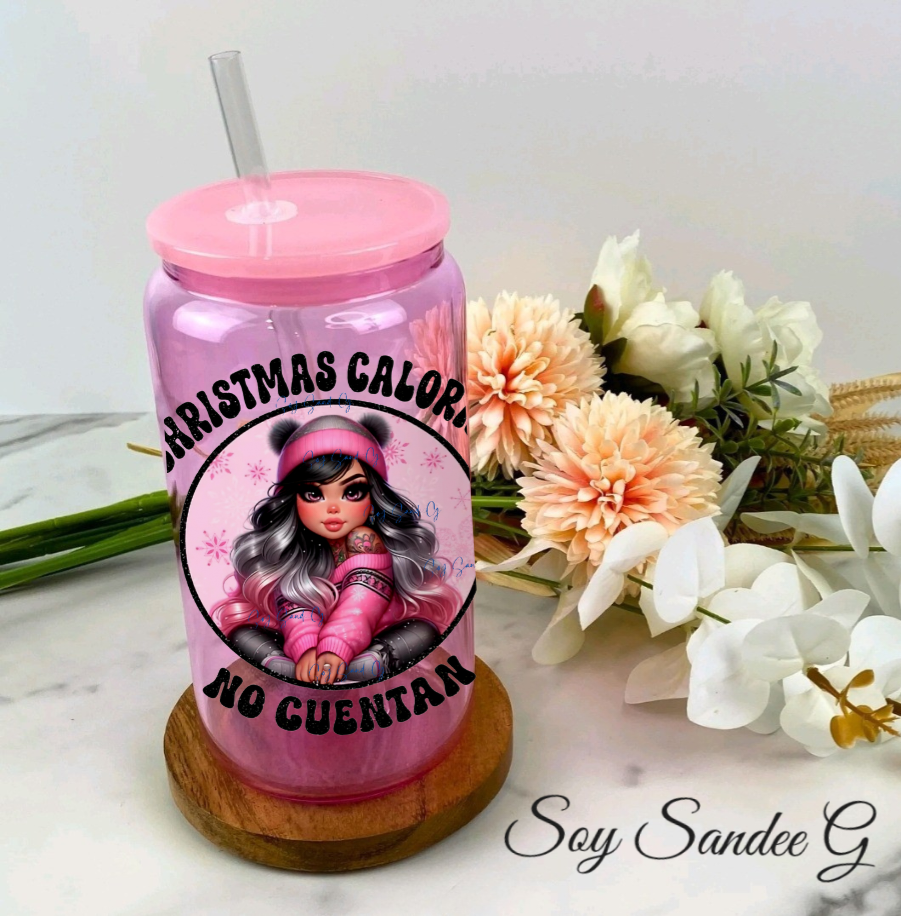 Pink Cutie Christmas Calories Don't Count - UVDTF Decal for cups/hard surfaces sticker
