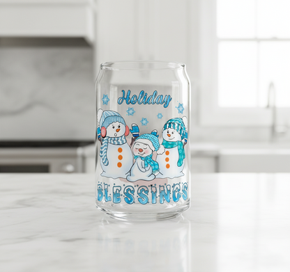 Holiday Blessings Snowmen - UVDTF Decal for cups/hard surfaces sticker