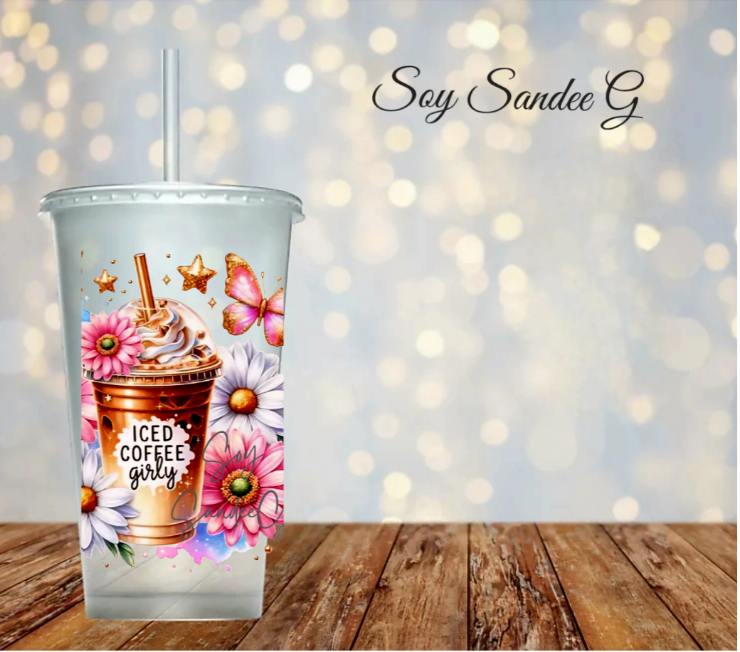 Iced Coffee Girly - UVDTF Decal for cups/hard surfaces sticker