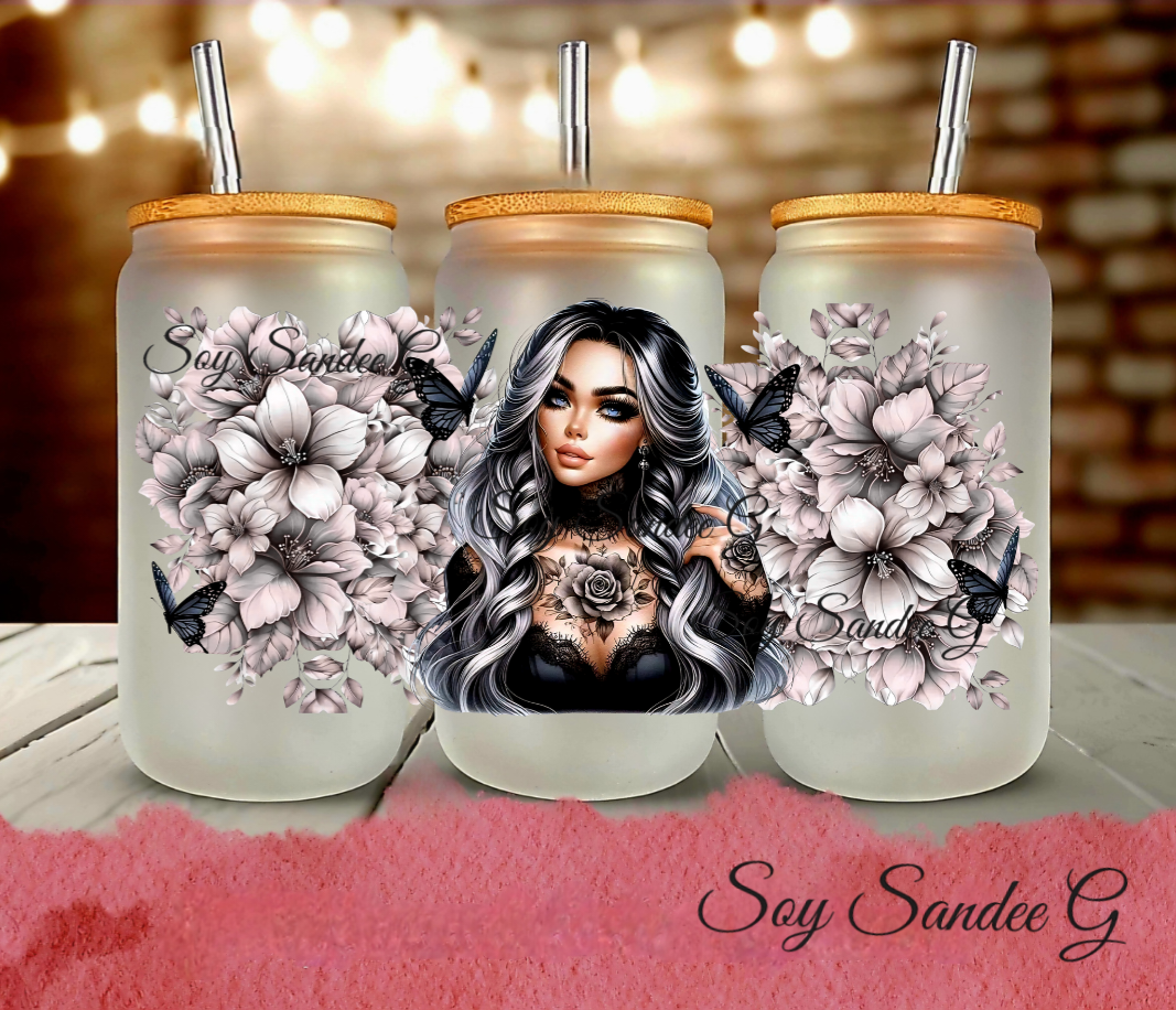 Black Rose Cutie - UVDTF Wrap for cups/hard surfaces sticker