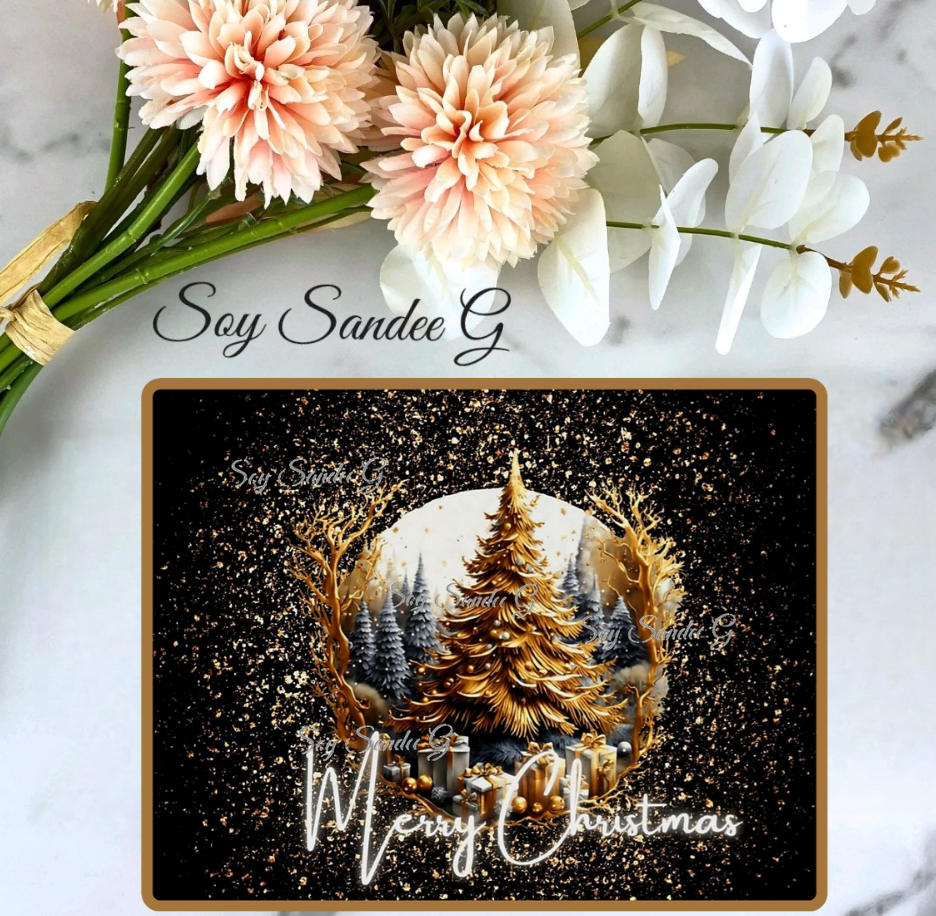Golden Merry Christmas - UVDTF Decal for cups/hard surfaces sticker