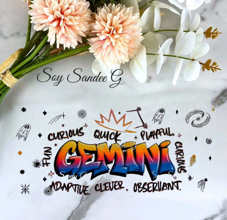 Graffiti Gemini - UVDTF Wrap for cups/hard surfaces sticker