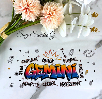 Graffiti Gemini - UVDTF Wrap for cups/hard surfaces sticker