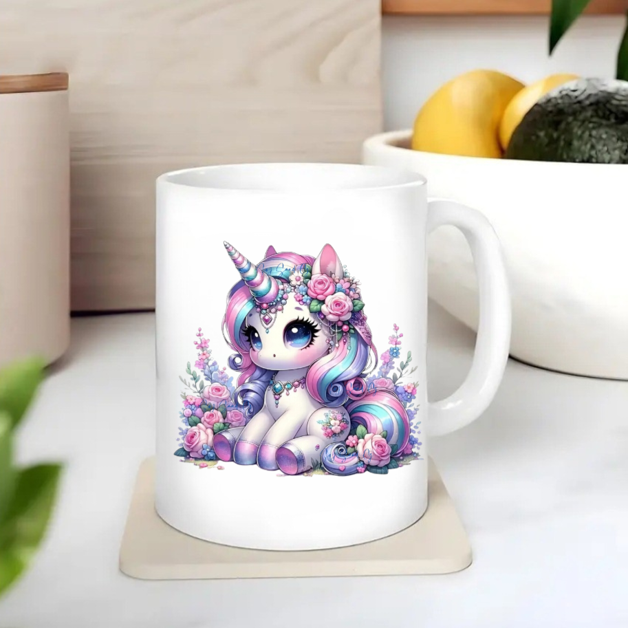 Cute Teal, Pink & Purple Hair Unicorn - UVDTF Decal for cups/hard surfaces