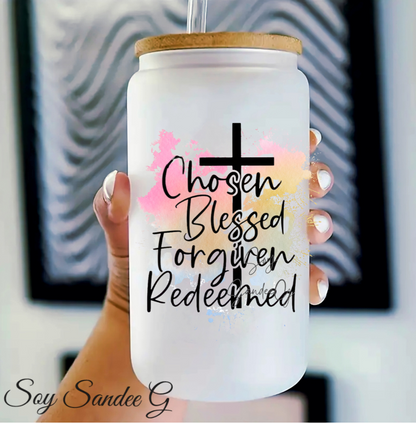 Chosen, Blessed, Forgiven, Redeemed - UVDTF Decal for cups/hard surfaces sticker