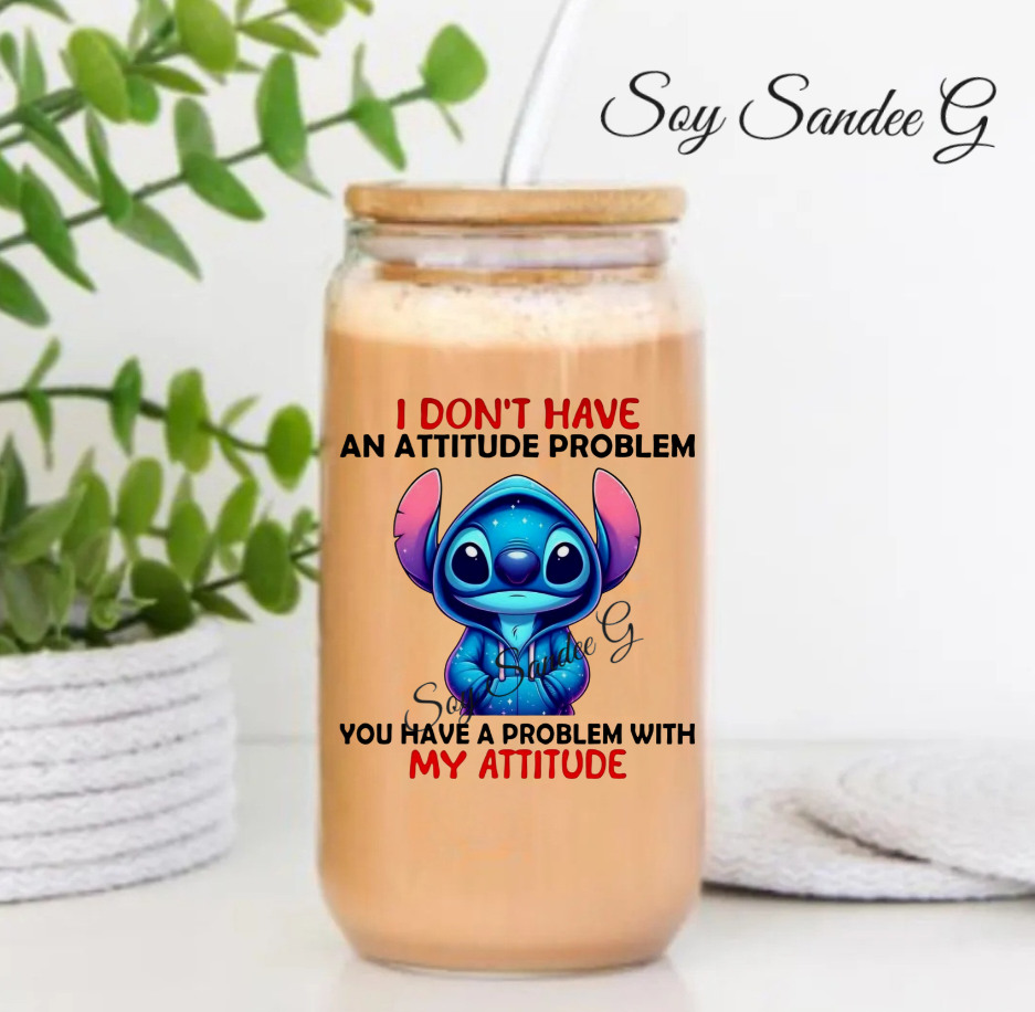 I Don't Have an Attitude Problem Stitch - UVDTF Decal for cups/hard surfaces sticker