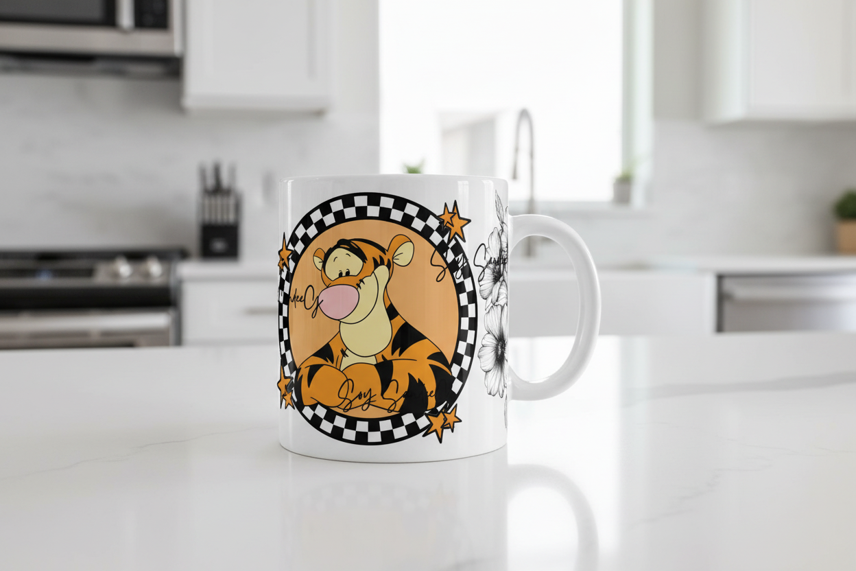 Checkered Tiger - UVDTF Wrap for cups/hard surfaces sticker
