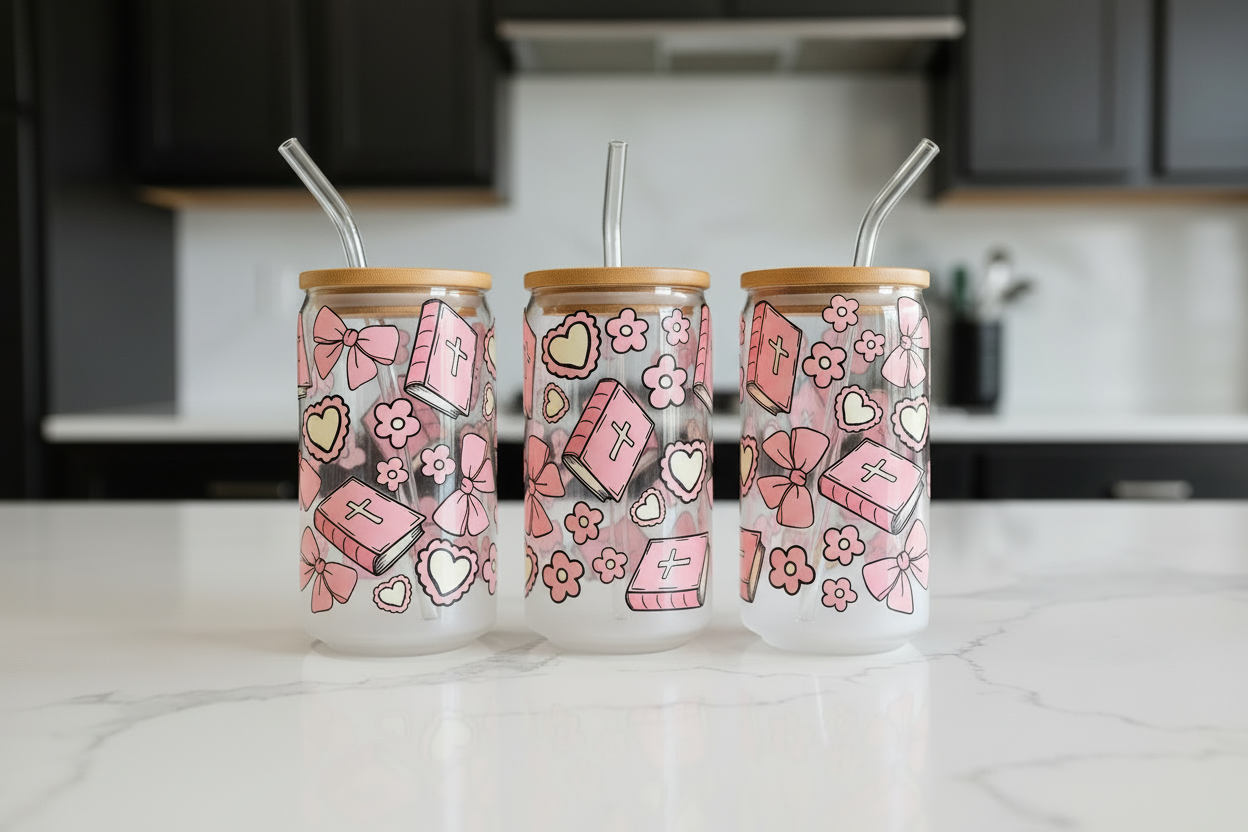 Pink Bibles - UVDTF Wrap for cups/hard surfaces sticker