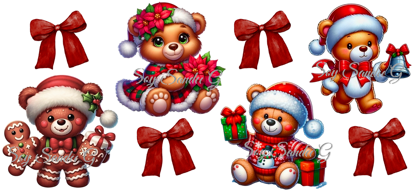 Bears & Bows - UVDTF Wrap for cups/hard surfaces sticker