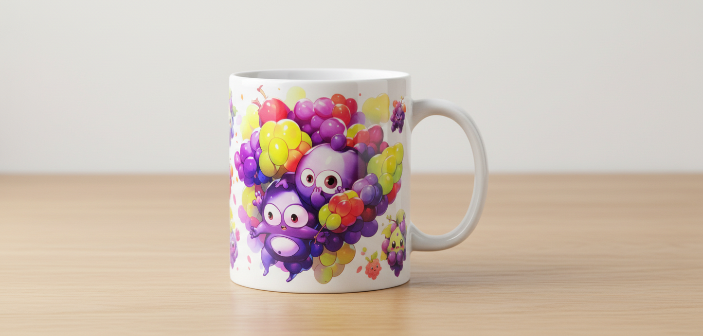 Purple Grapes Cartoon - UVDTF Wrap for cups/hard surfaces sticker