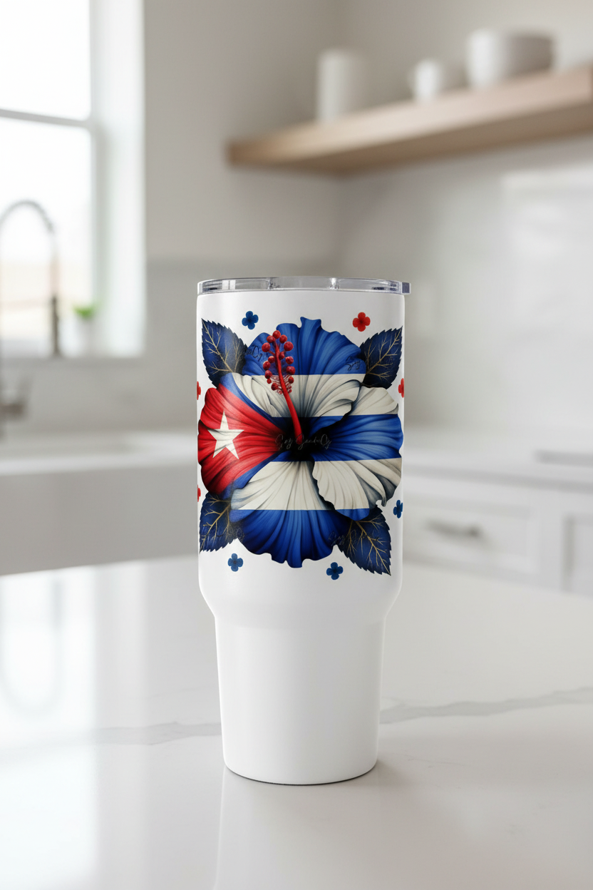 Cuban Hibiscus - UVDTF Decal for cups/hard surfaces sticker
