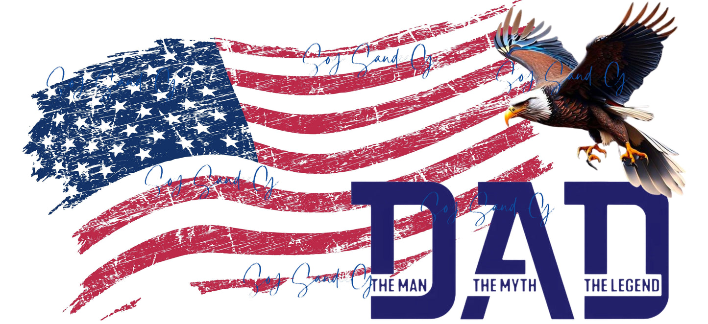 Dad American Flag - UVDTF Wrap for cups/hard surfaces sticker