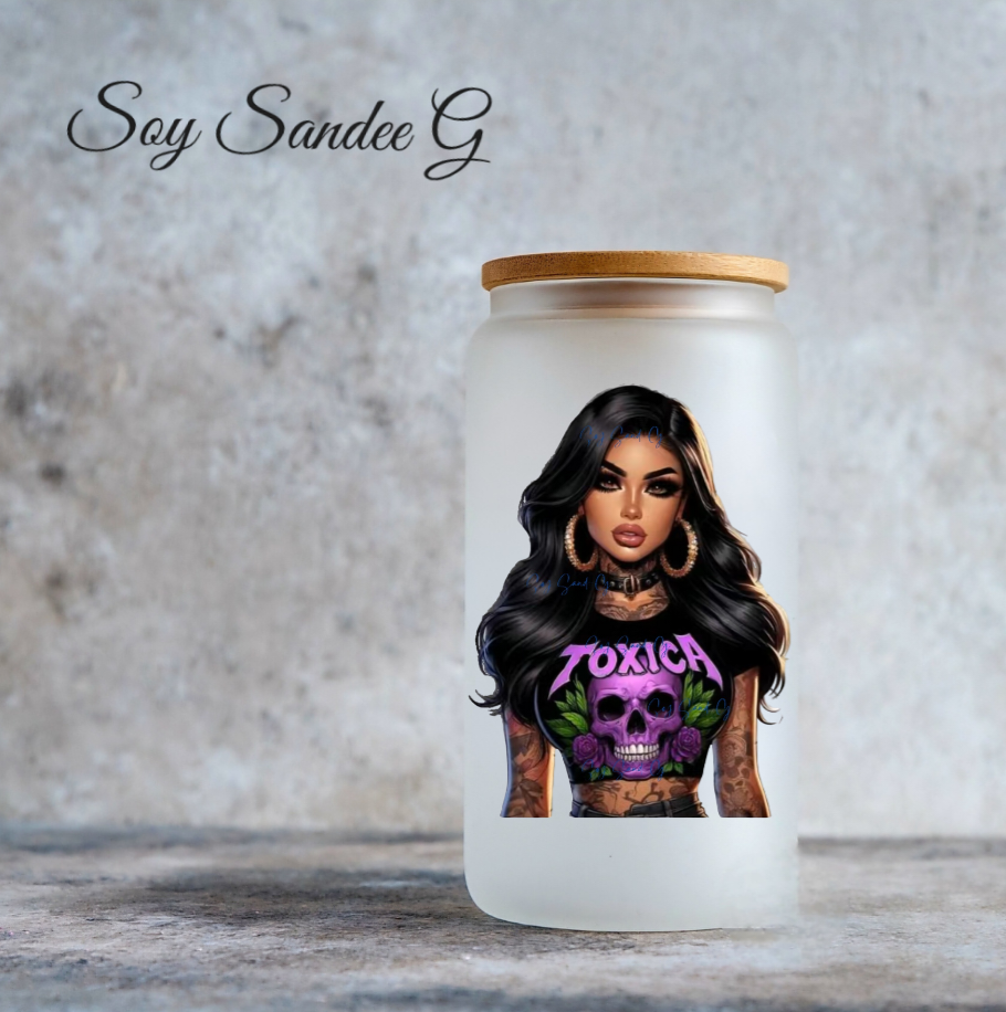 Latina Tóxica Purple Skull - UVDTF Decal for cups/hard surfaces sticker