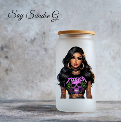 Latina Tóxica Purple Skull - UVDTF Decal for cups/hard surfaces sticker
