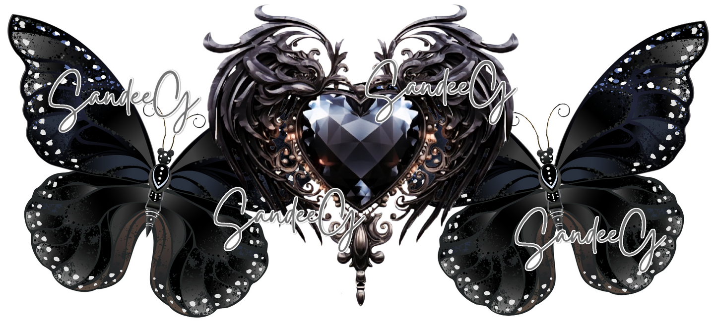 Black Gothic Butterfly - UVDTF Wrap for cups/hard surfaces sticker