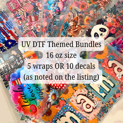 Bundle Pack of UVDTF wrap or decals for cups/hard surfaces sticker