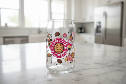 Cafecito y Chisme (Pink #2) - UVDTF Wrap for cups/hard surfaces sticker