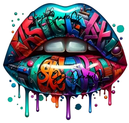 Graffiti Lips - UVDTF Decal for cups/hard surfaces sticker