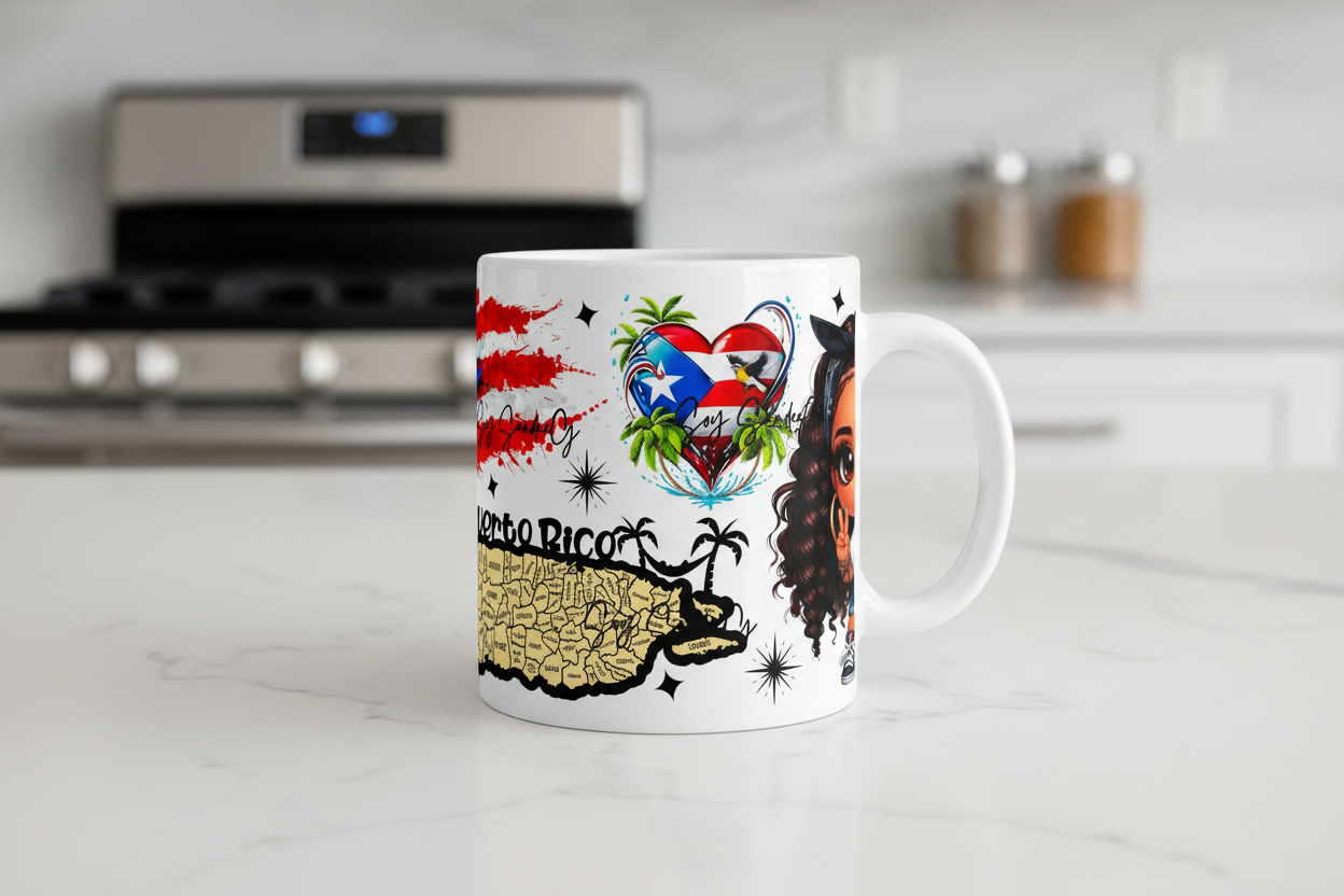 Puerto Rican Cutie #2 - UVDTF wrap for cups/hard surfaces sticker