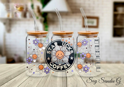 Starbucks Daisy Flower - UVDTF Wrap for cups/hard surfaces