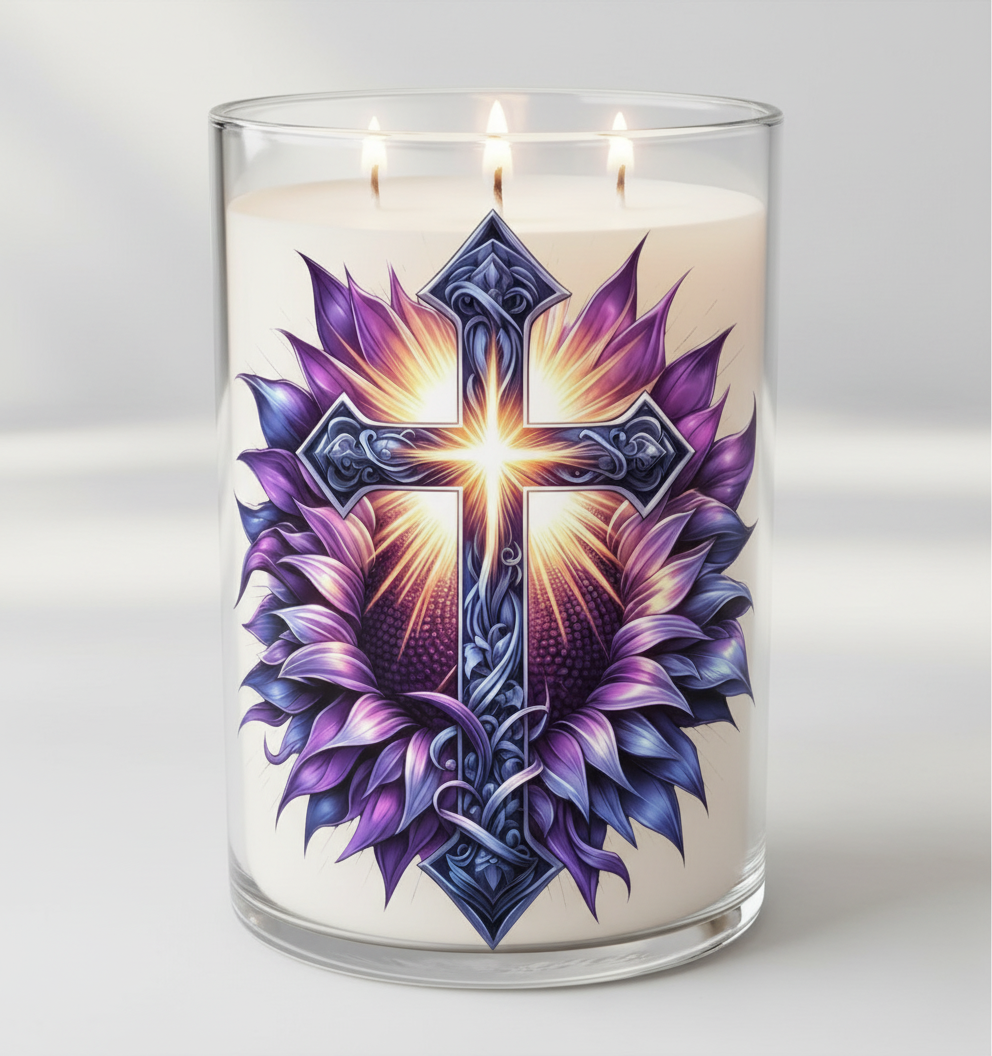 Purple Cross Sunflower - UVDTF Decal for cups/hard surfaces sticker