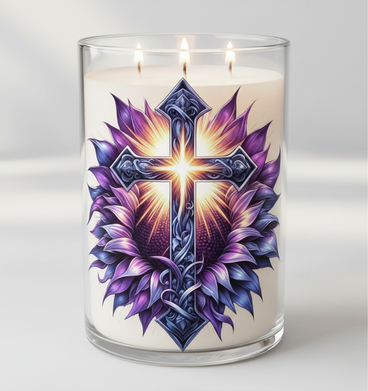 Purple Cross Sunflower - UVDTF Decal for cups/hard surfaces sticker